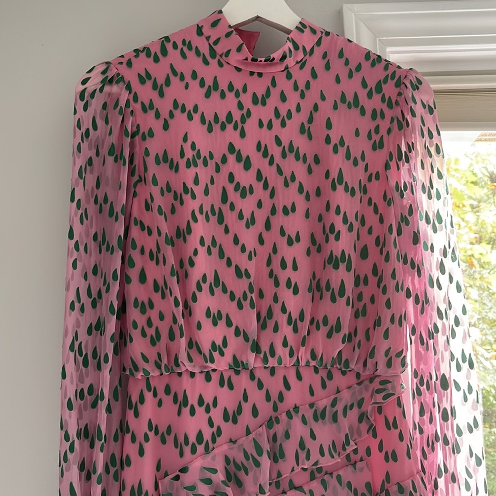 SALONI Isa Ruffled Silk Dress Size 0